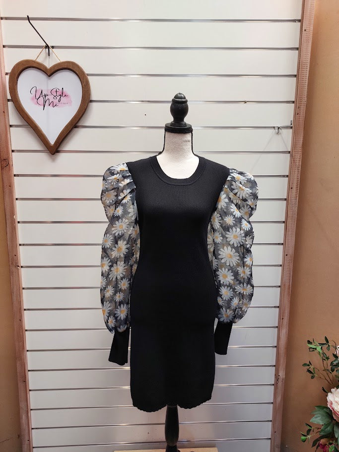 Coop Knitted Dress with Puffed Sleeves - M image 0