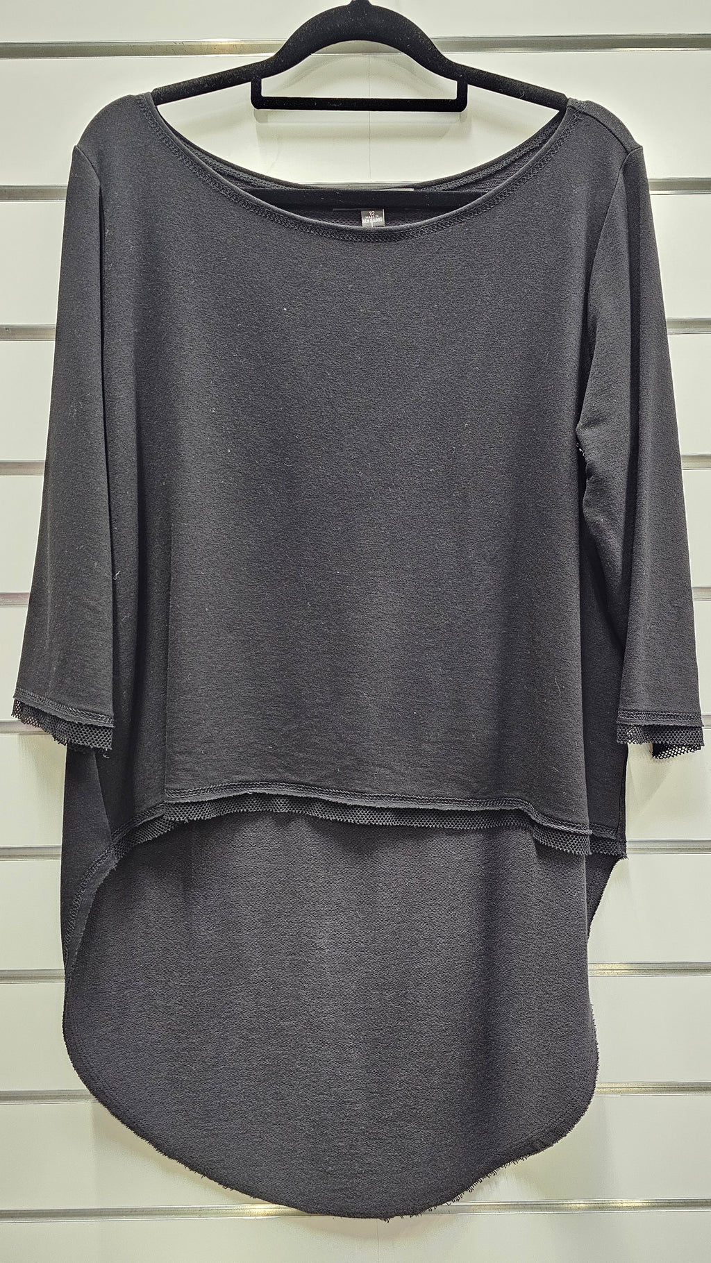 Lounge 3/4 Sleeve Black Top Cotton And Viscose Blend - 12 image 0