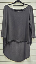 Lounge 3/4 Sleeve Black Top Cotton And Viscose Blend - 12 image 0
