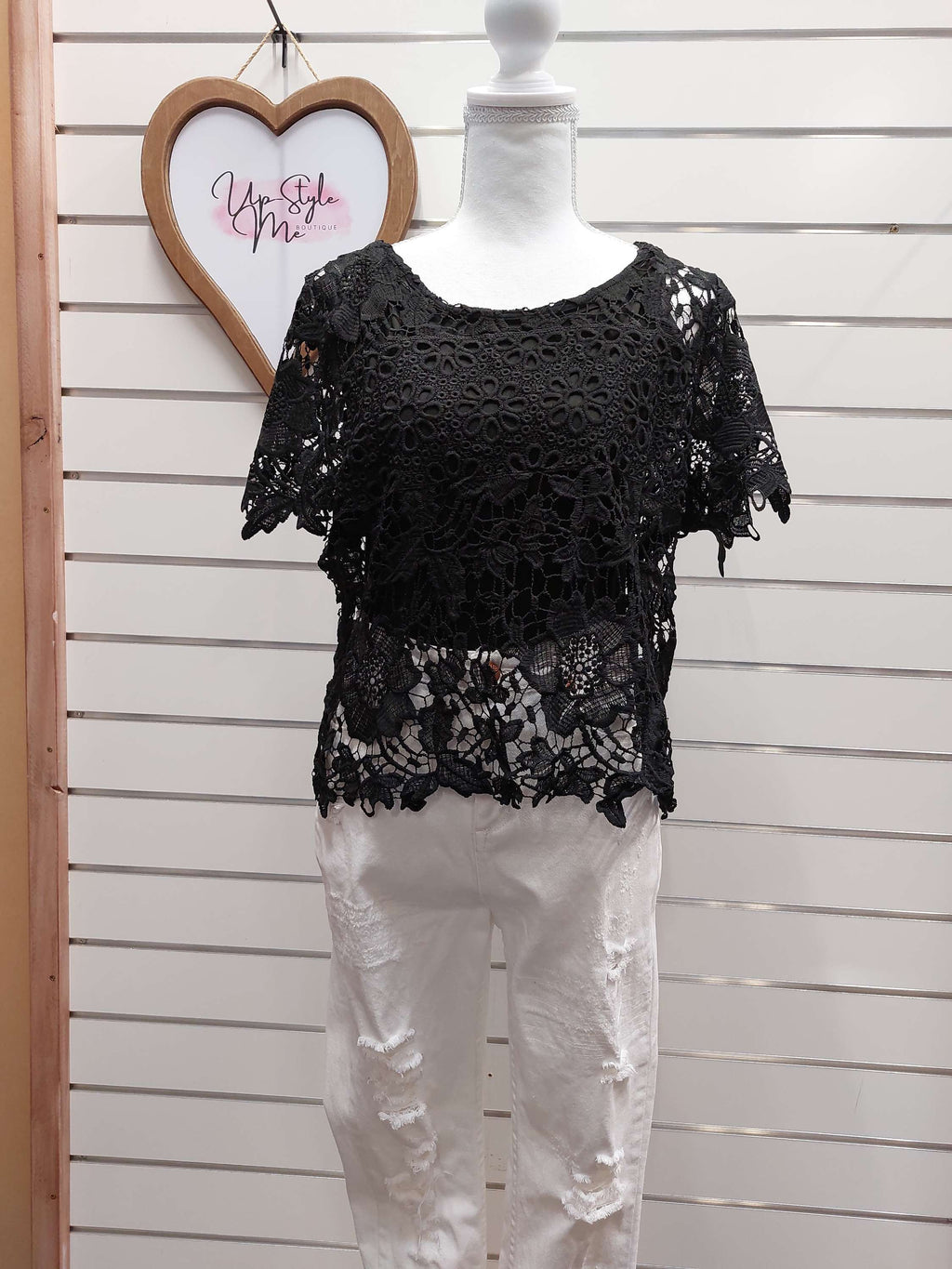 Black Lace Embroidered Blouse - 12/14 image 0