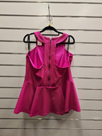 City Chic Pink High Neck Peplum Blouse - S/M image 2