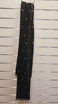 Black Viscose Scarf with Silver Heart Print image 0
