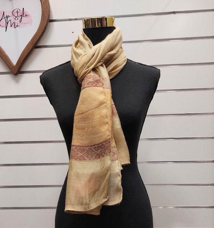 Gold Patterned Scarf image 0