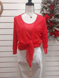 Sheer Red Cardigan - 14 image 0