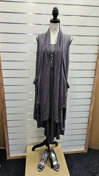 Cotton Village Grey 100% Cotton Layered Dress - M/L image 1