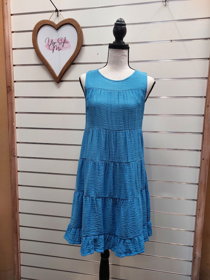 Ella J Blue Tiered Summer Dress - 10 image 0