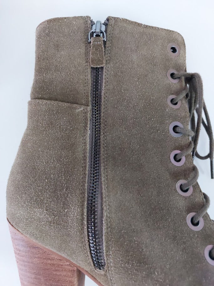 MIA Olive Green Suede Lace Up Boots - 40 image 2