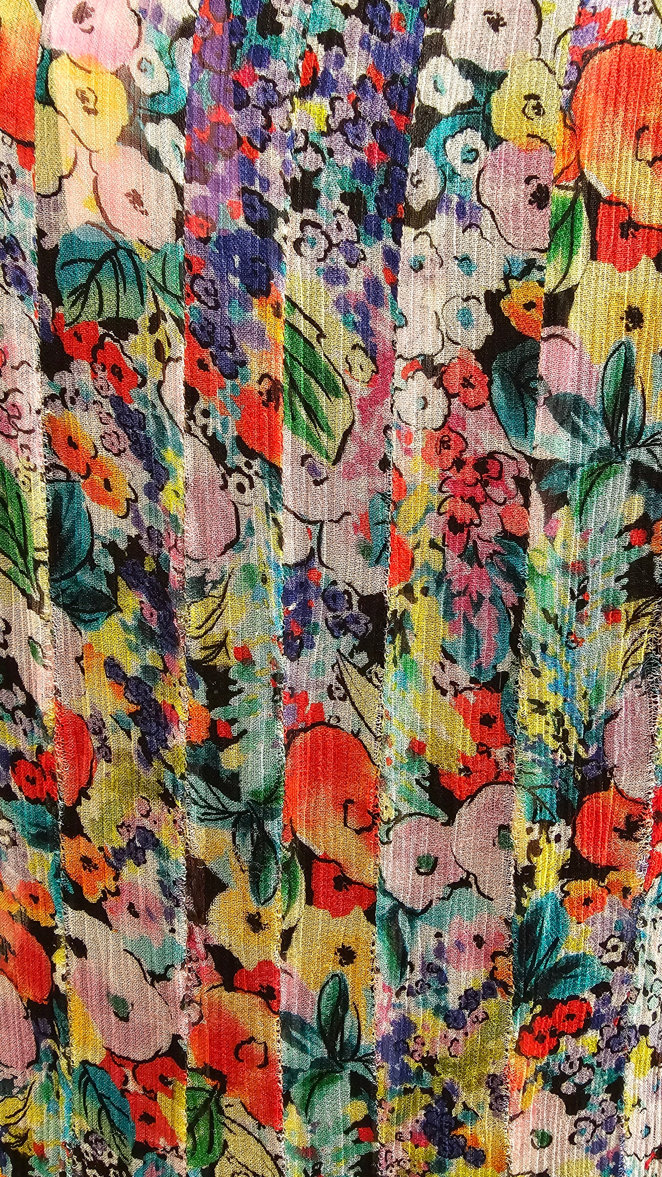 Blue Illusion Floral Dress 100% Viscose - S image 3