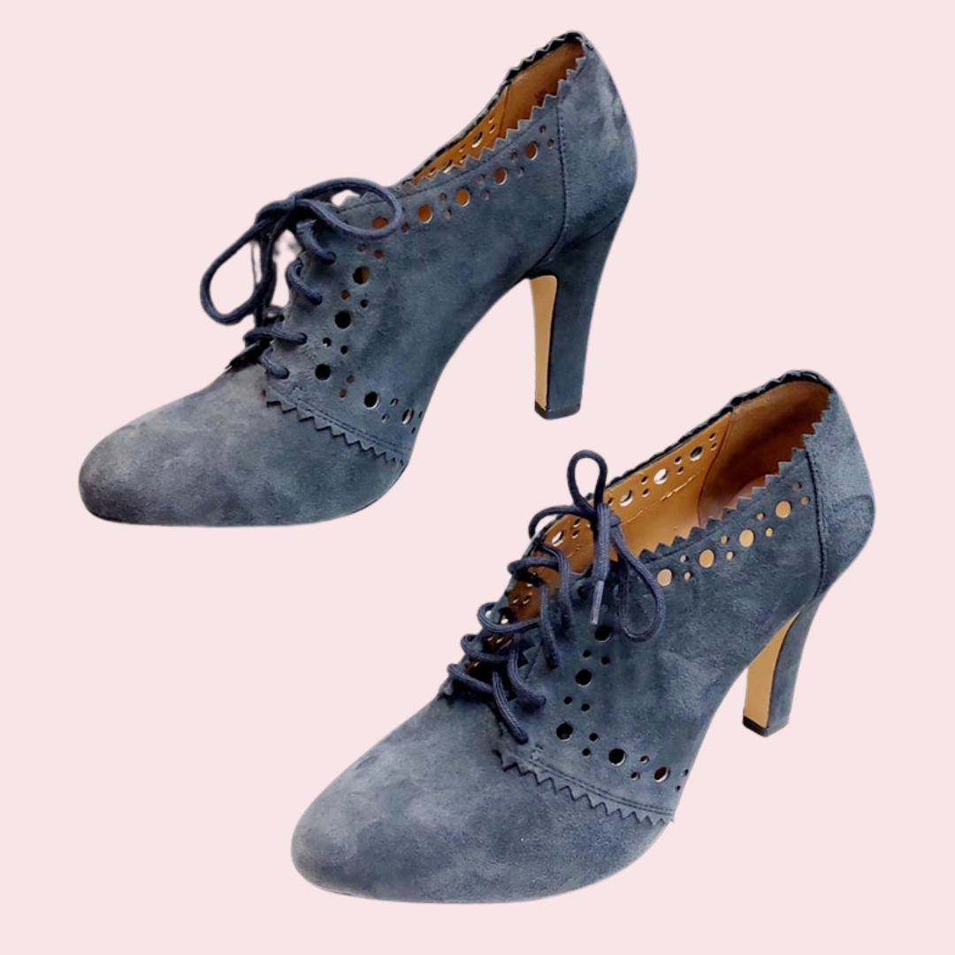 Clarks Blue Suede Lace Up Heel - 5/6 image 0