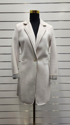 Made In Italy Cream Coat With 1 Button - M image 0