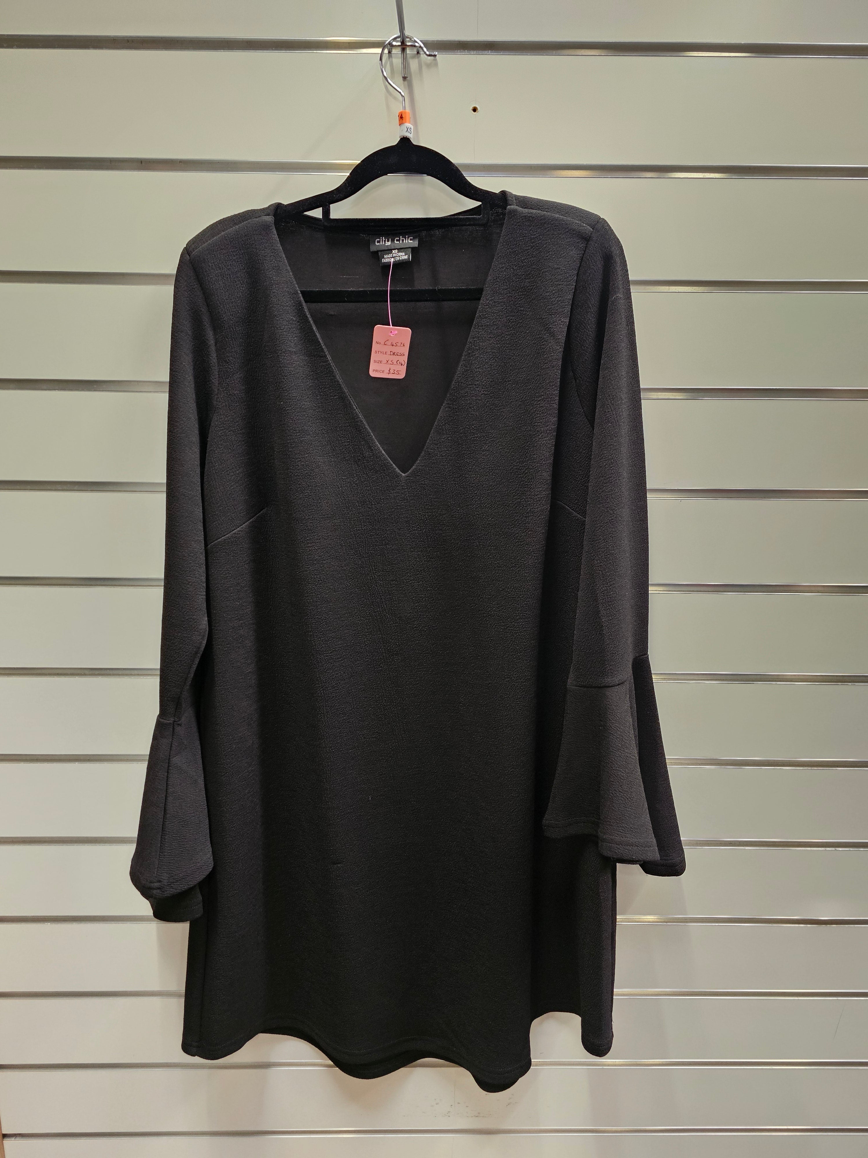 City Chic Black Long Sleeve Dress - XS image 0