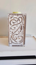 Shabby Chic Candle Holder with Light Green Candle image 0