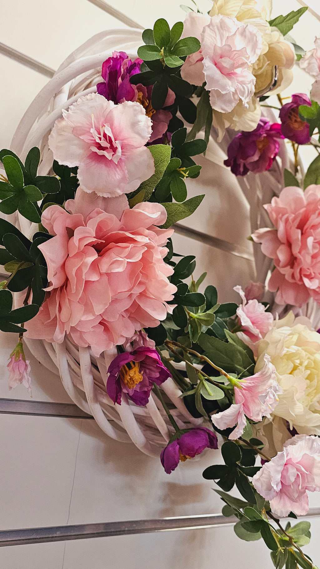 Pink & Purple Floral Cane Wreath image 2