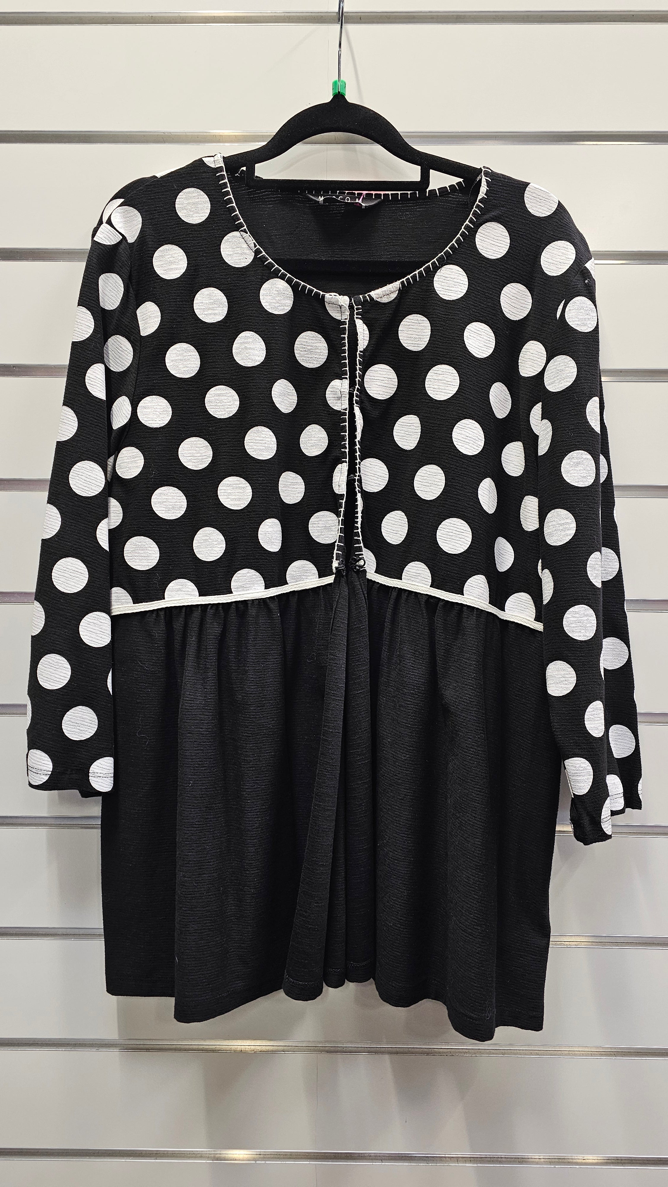 Marco Polo Black And White Cardigan 7/8 Sleeve, 95% Cotton image 0