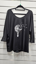 3/4 Sleeve Tunic With White Print In Front - XL image 0