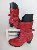 Softwaves Red Leather Ankle Boots - 42 image 2