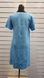 Blue 100% Linen Dress - 12 image 2