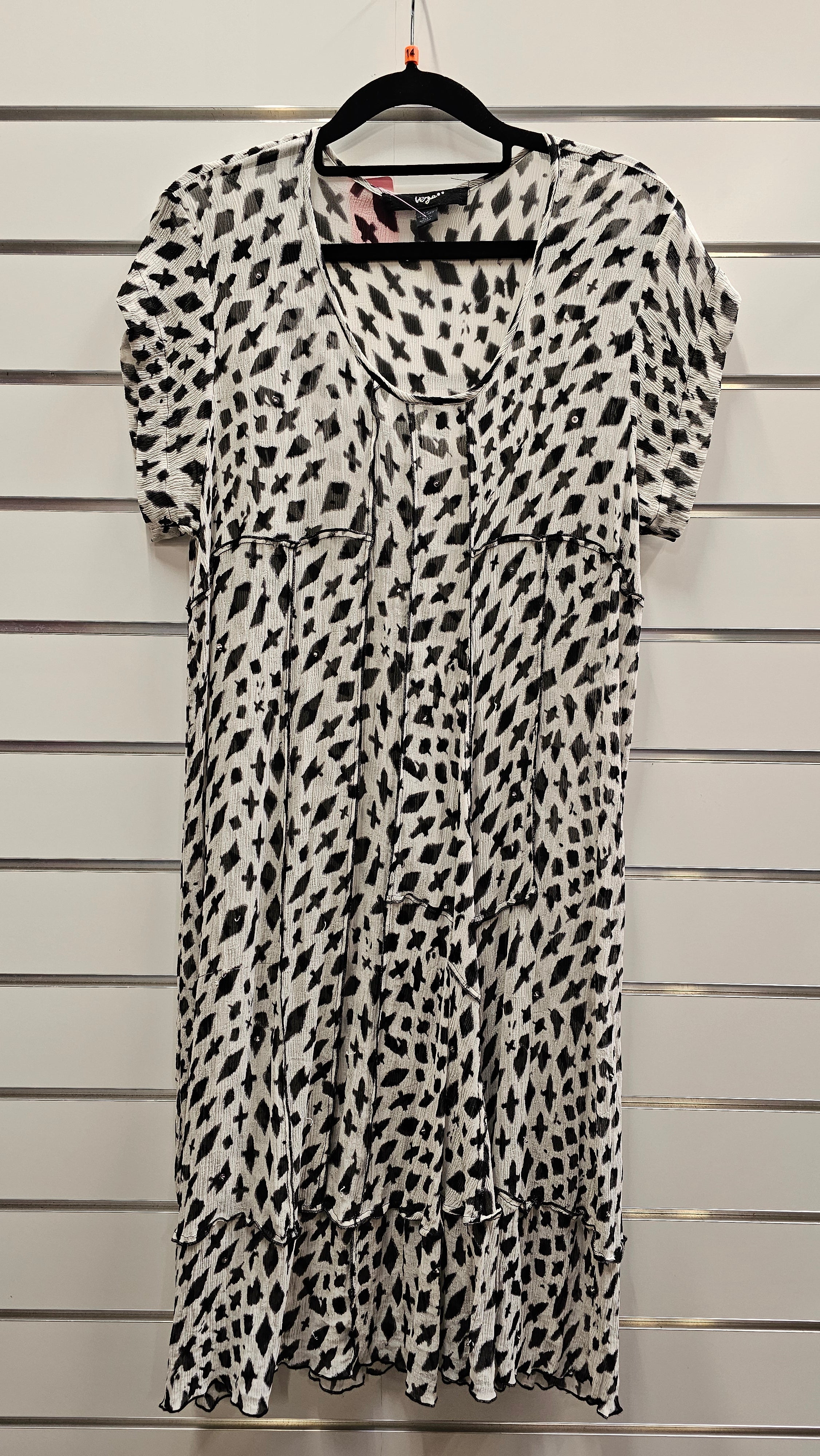 Verge Short Sleeve Dress 100% Silk - 14 image 0