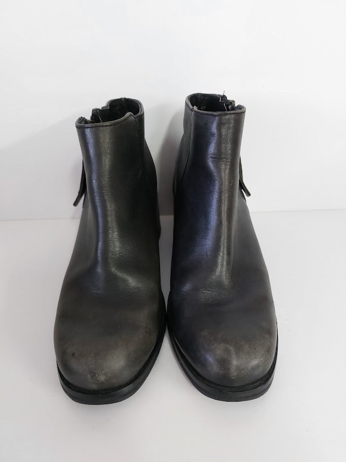 Topshop Black Pleather Ankle Boots - 37 image 1