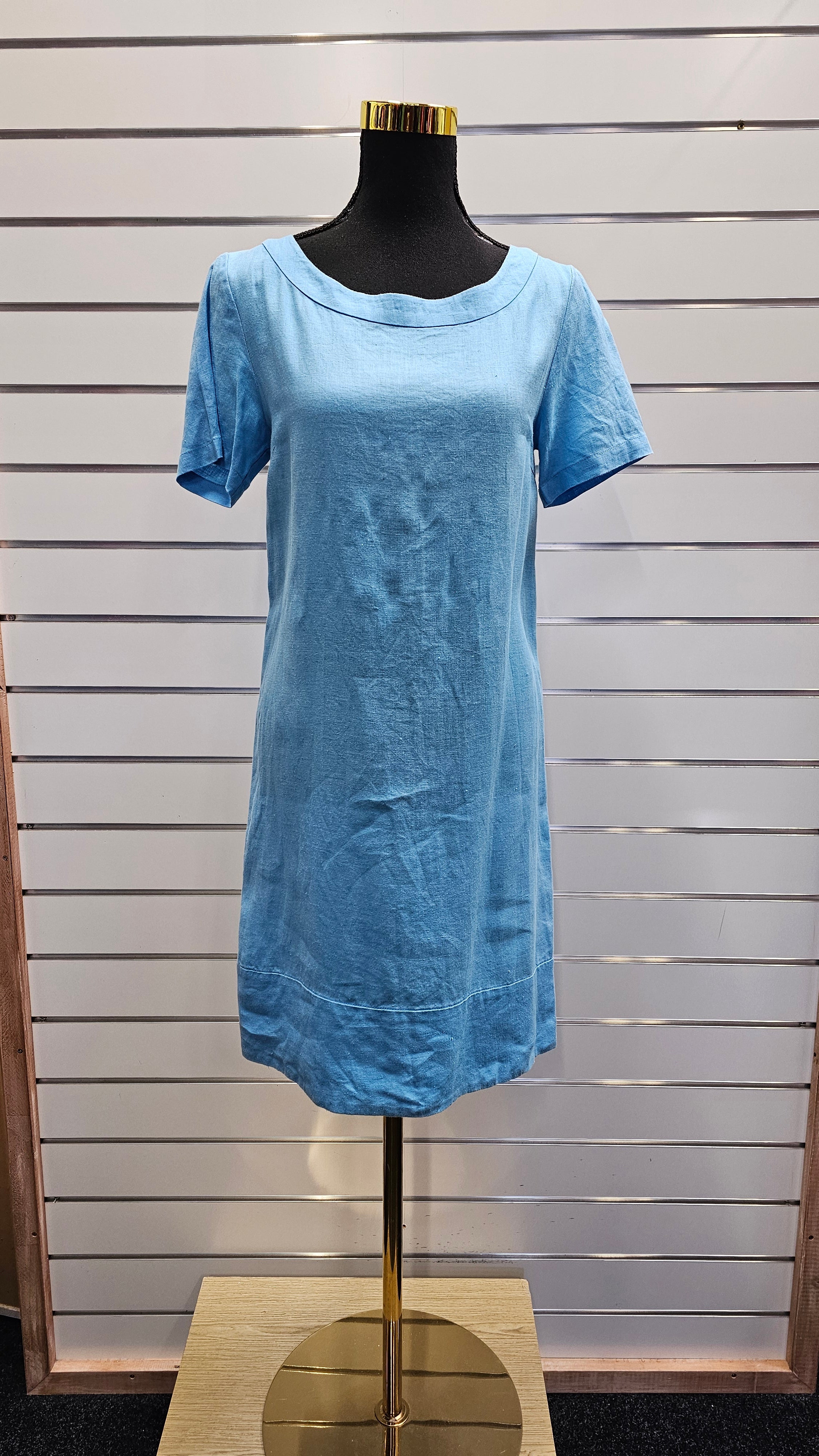 Blue 100% Linen Dress - 12 image 0