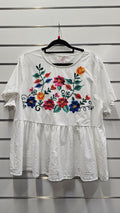 White Linen Blouse - L image 0