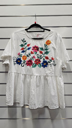 White Linen Blouse - L image 0