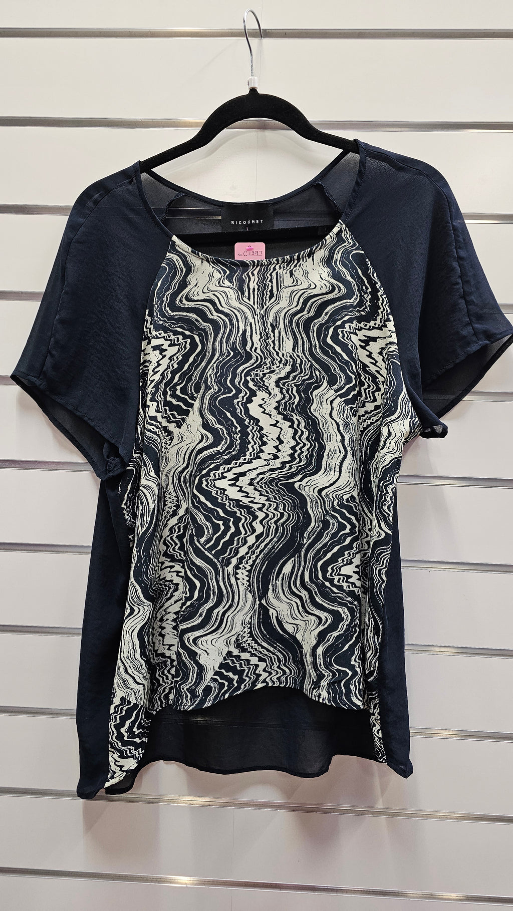 Ricochet navy and white blouse - size 8 image 0
