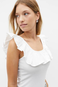 Seed Ruffle Singlet - White - M image 0