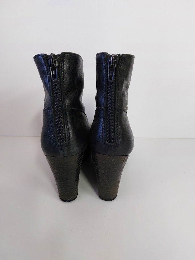 Mi Piachi Black Wedge Ankle Boots - 37 image 2