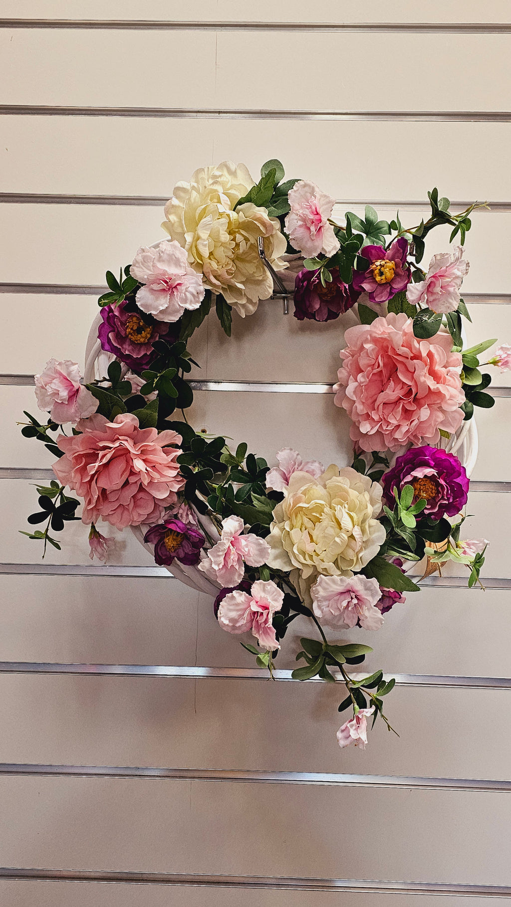 Pink & Purple Floral Cane Wreath image 0
