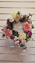 Pink & Purple Floral Cane Wreath image 0