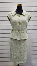 Luisa Spagnoli Green Cotton Blend Skirt Suit - 12 (42) image 0