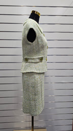 Luisa Spagnoli Green Cotton Blend Skirt Suit - 12 (42) image 2