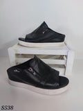 Deuce Black Leather Open Toe Shoes - 41 image 0