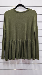 Whistle olive green long sleeve top - size S image 1