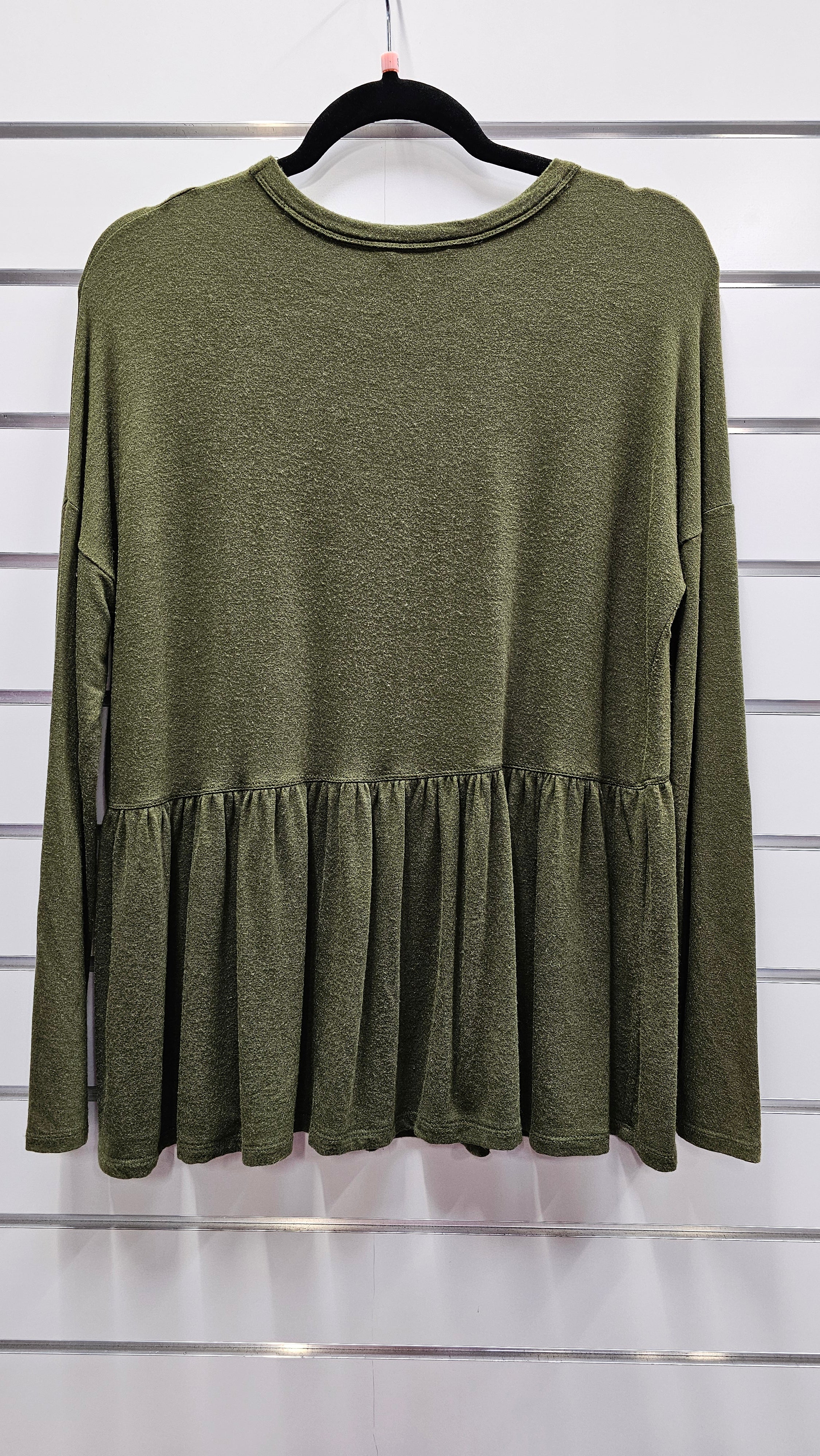 Whistle olive green long sleeve top - size S image 1