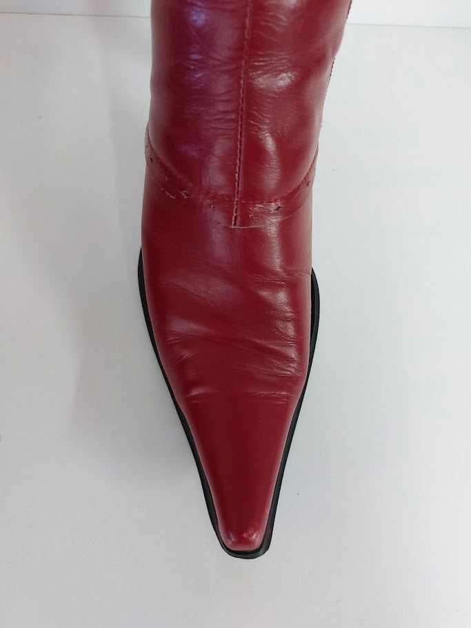 Red Leather Ankle Boots - 41 image 4