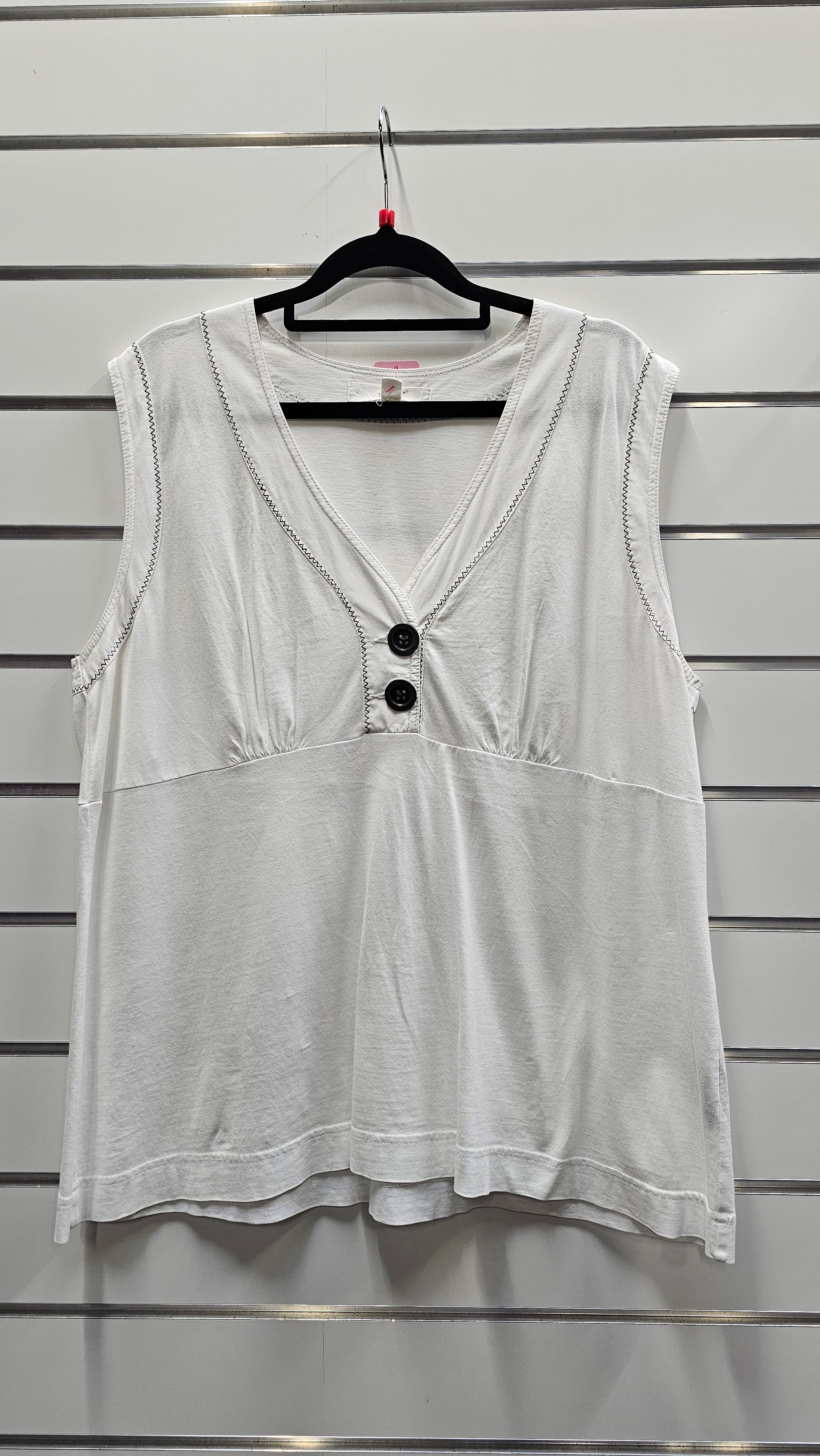 Verge White T-Shirt With Big Buttons - L image 0