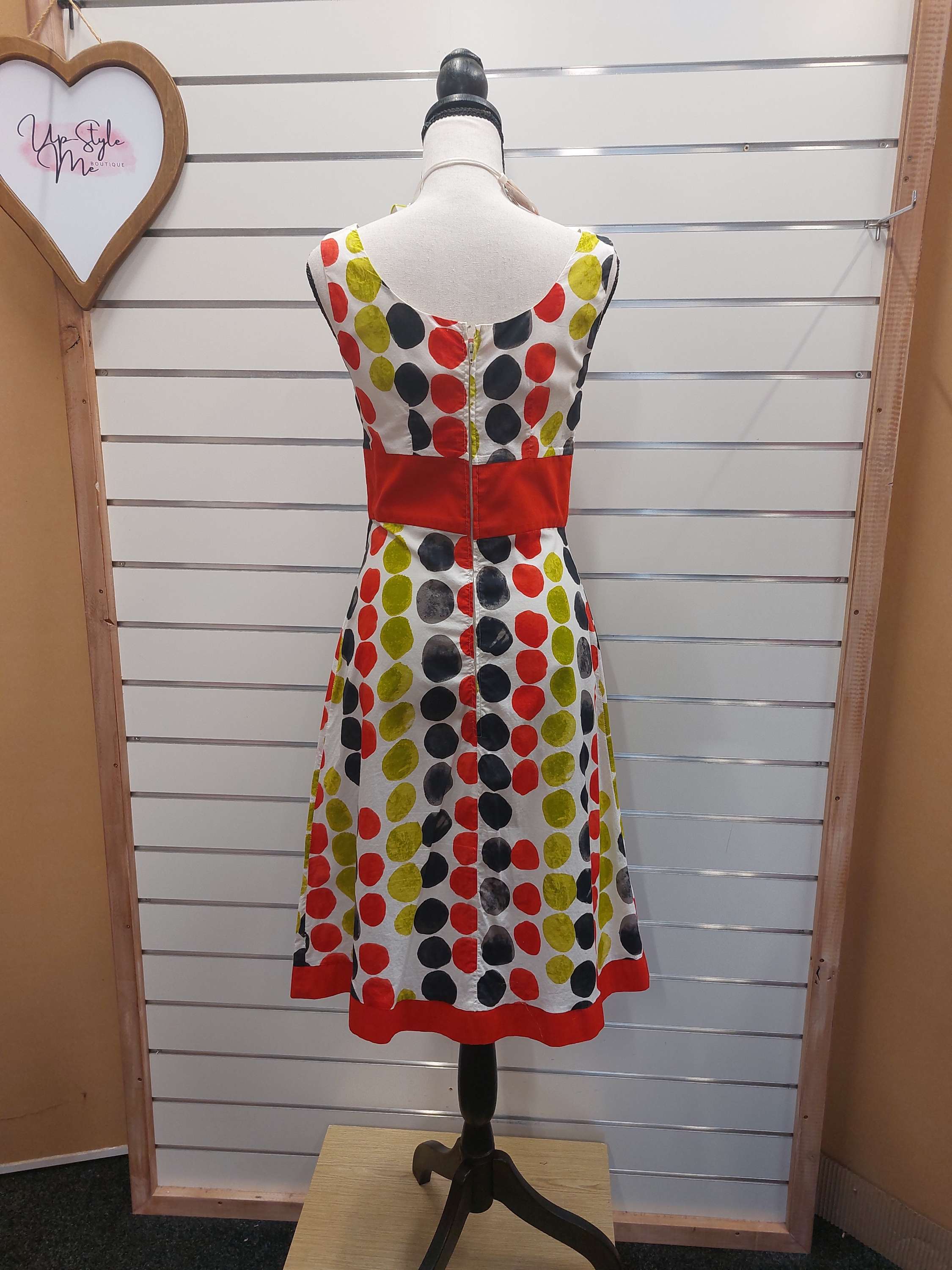 Spotty dress with Red Hem and Waist - 10 image 1