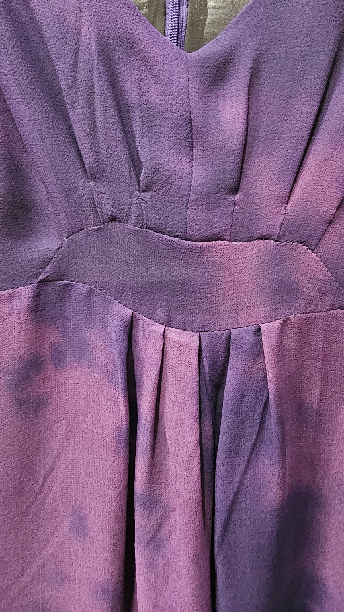 Storm Purple Tie-Dye Dress 100% Silk - 14 image 2