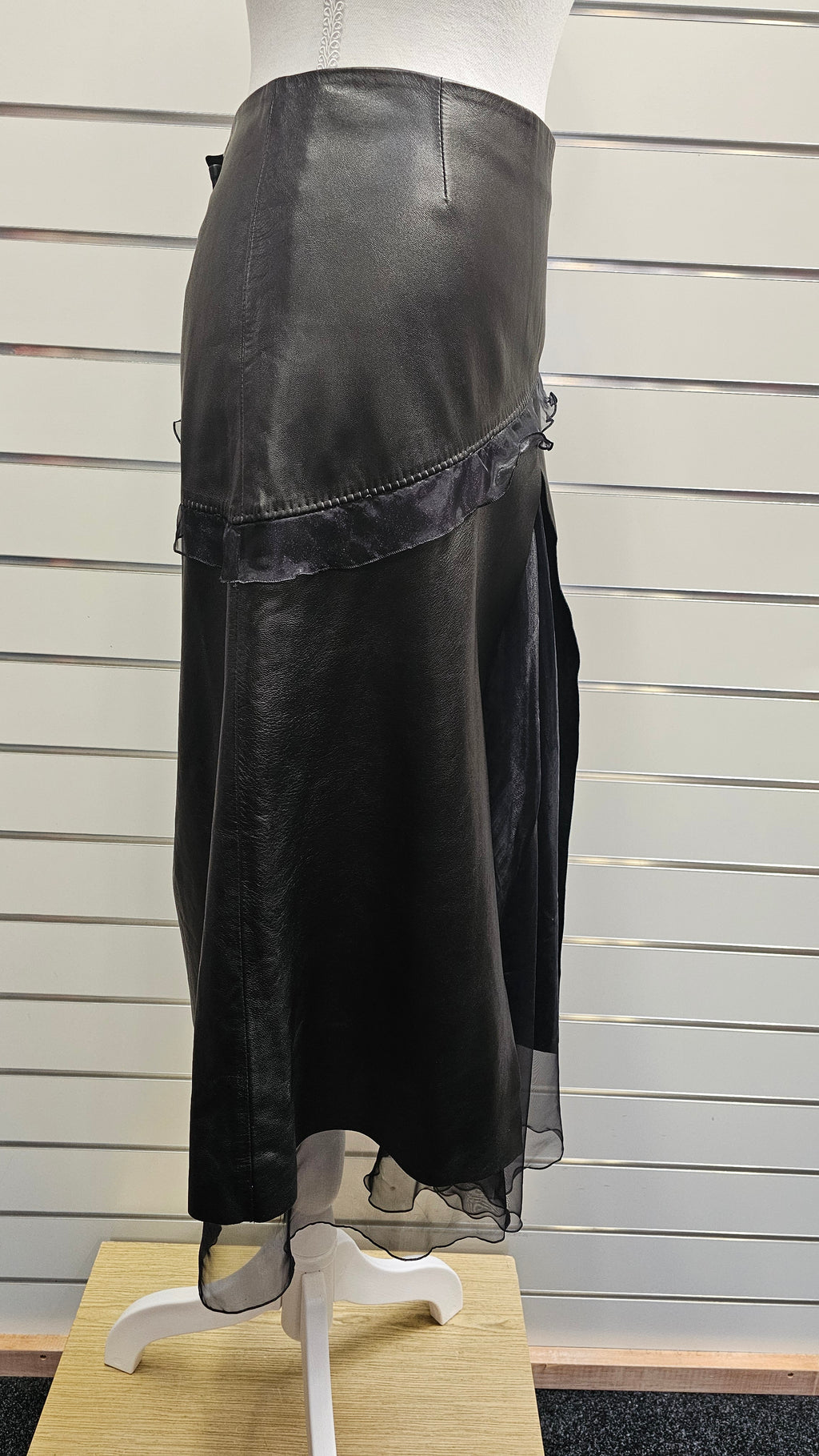 Fontani Black Leather Skirt - 14 (44) image 2