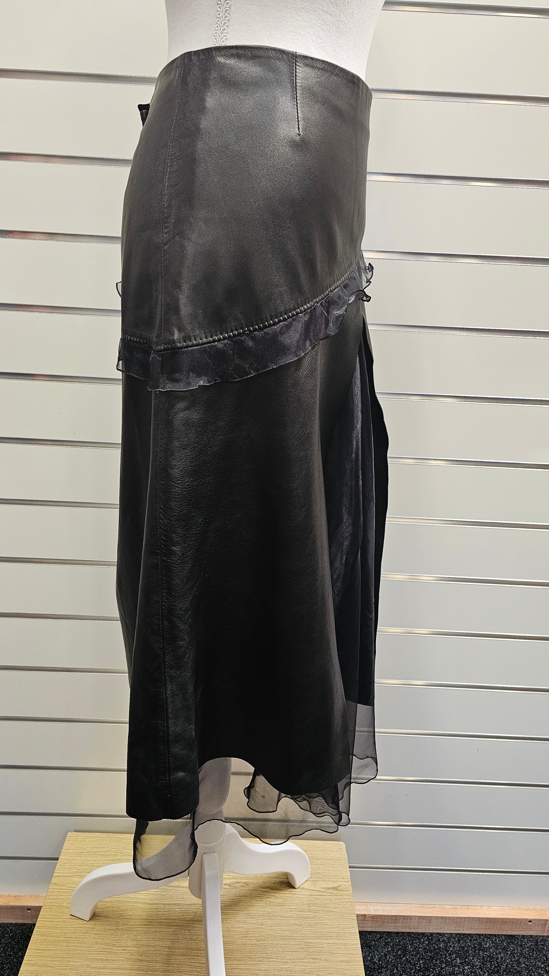 Fontani Black Leather Skirt - 14 (44) image 2