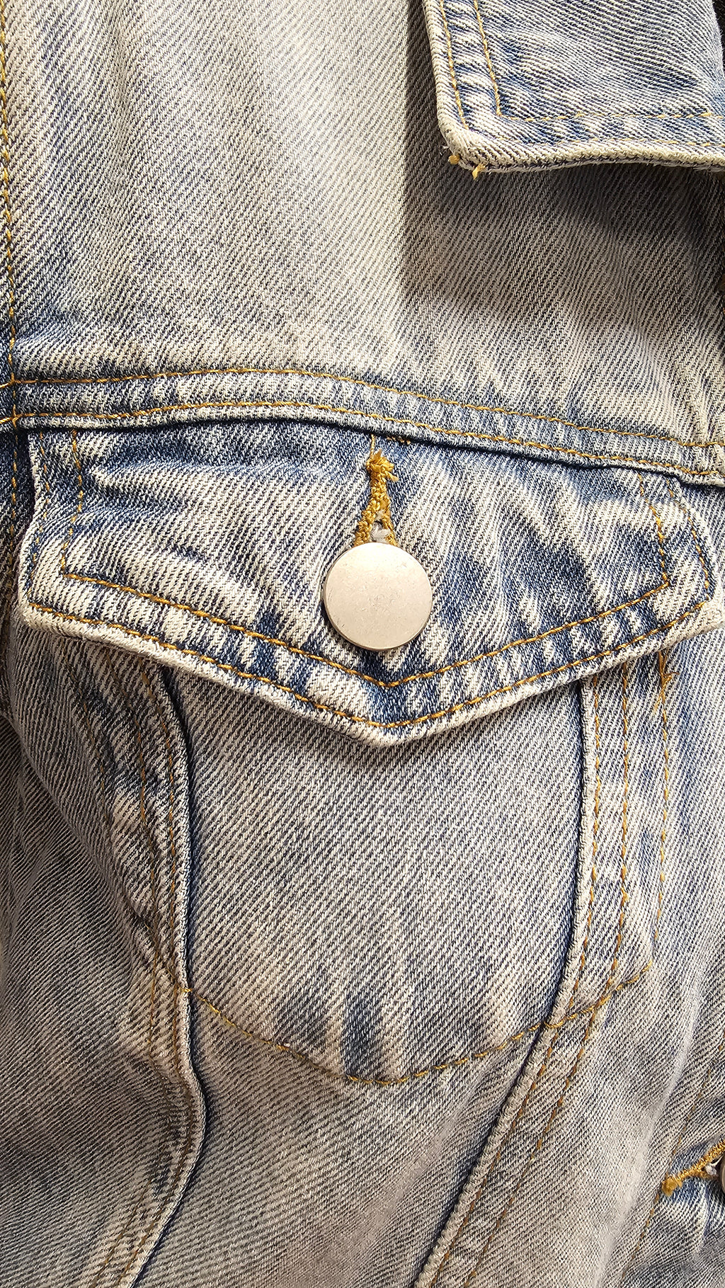 Switch Girls Denim Jacket, Cotton, And Viscose Blend - 12 image 3