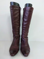 Footloose Purple Leather Knee High Boots - 41 image 0