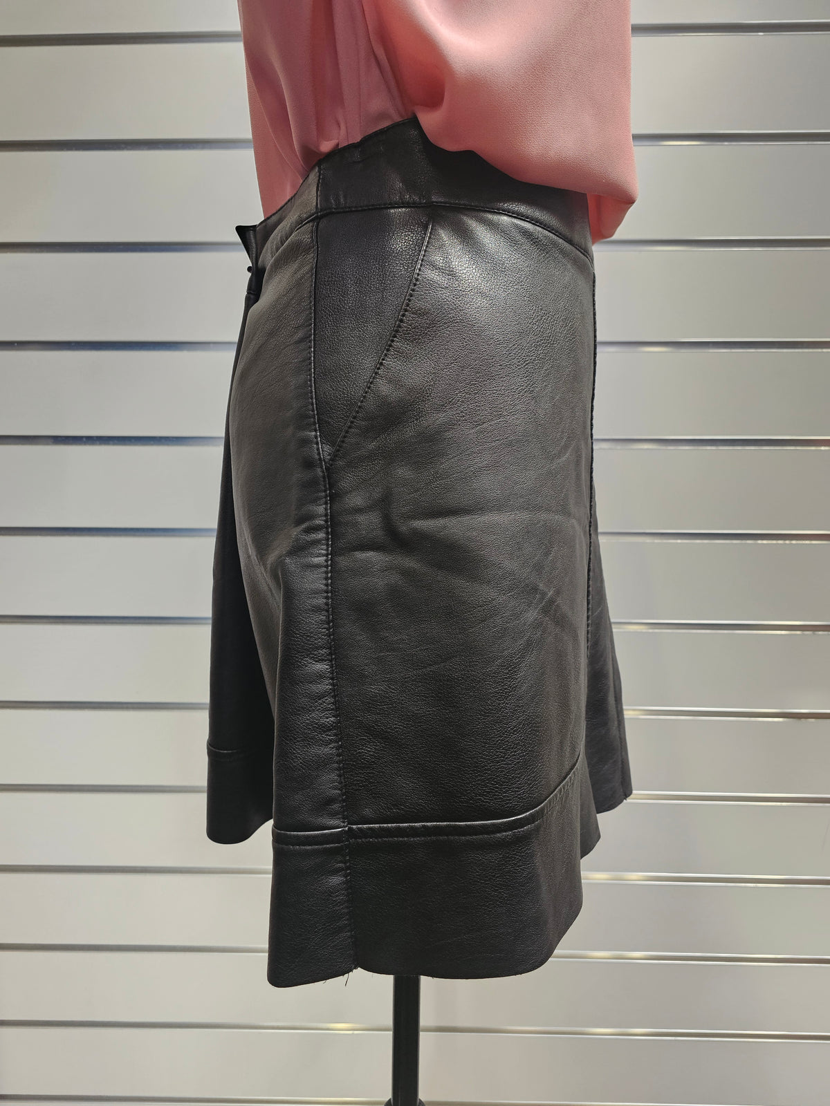 Warehouse Black Pleather Skirt - 14 image 1