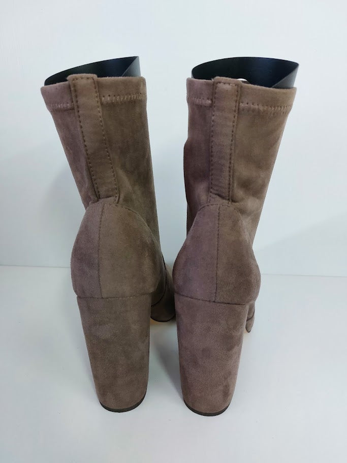 Lipstik Brown Suede Ankle Boots - 9 image 2