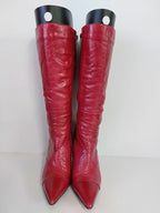 Footloose Red Leather Knee High Boots - 41 image 1