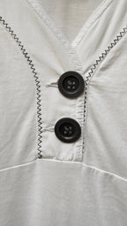 Verge White T-Shirt With Big Buttons - L image 2