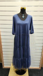 K+K Navy Blue Dress 100% Cotton - 2XL image 1