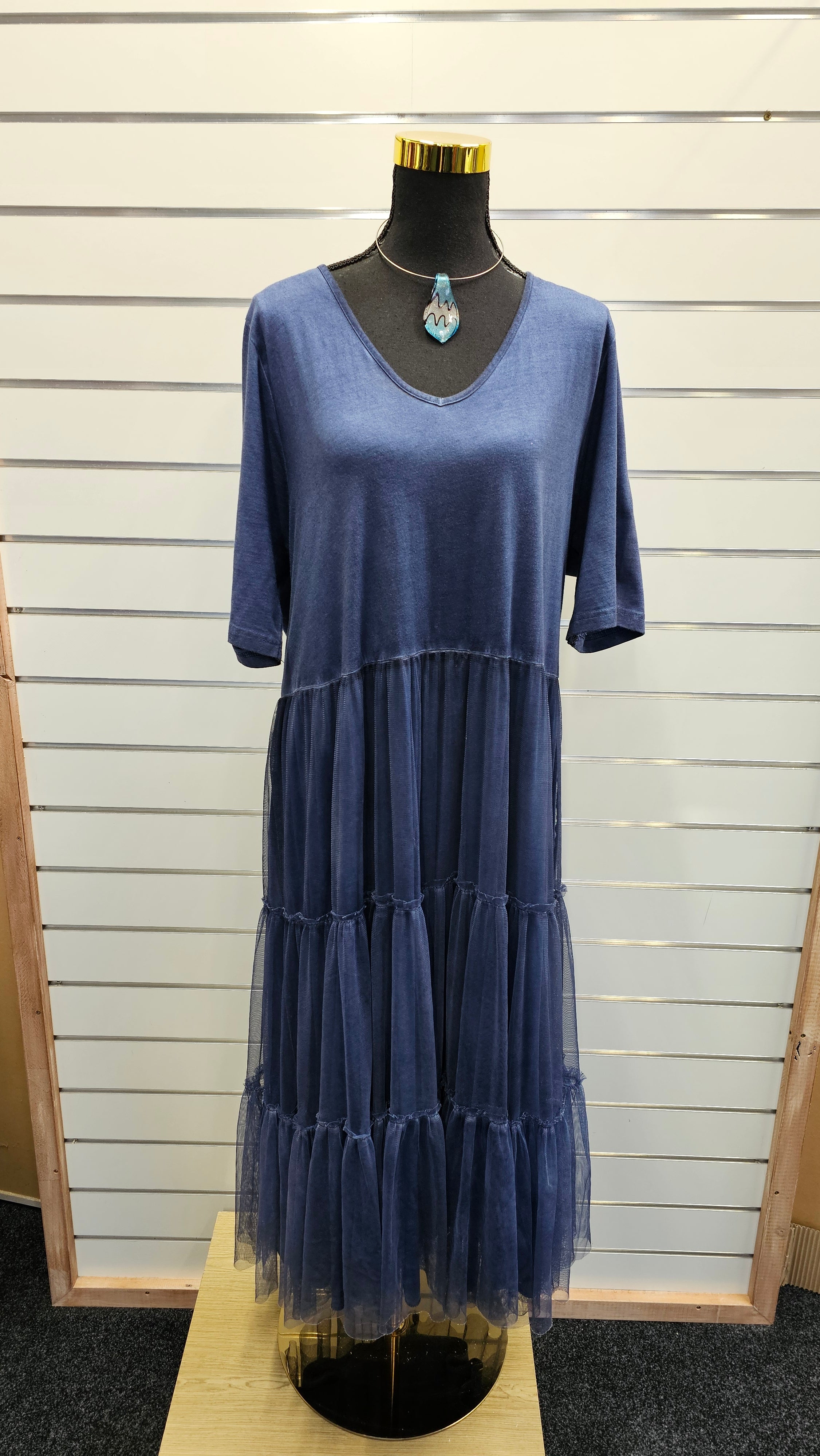 K+K Navy Blue Dress 100% Cotton - 2XL image 1